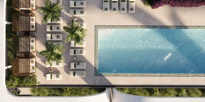Courtyard pool from above