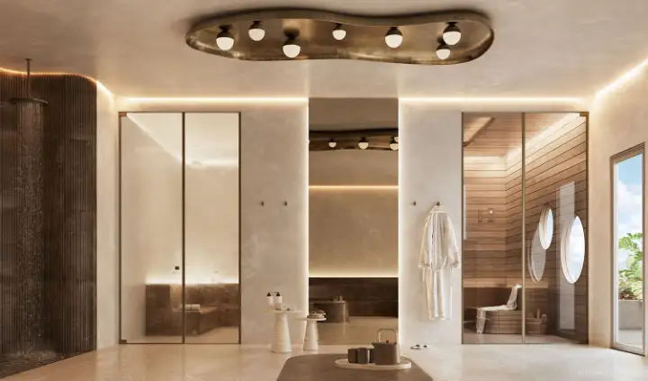 Spa with sauna and steam room