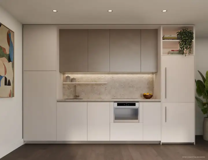 Kitchen with integrated appliances