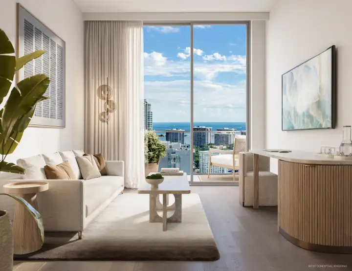 Living room opening to a terrace
